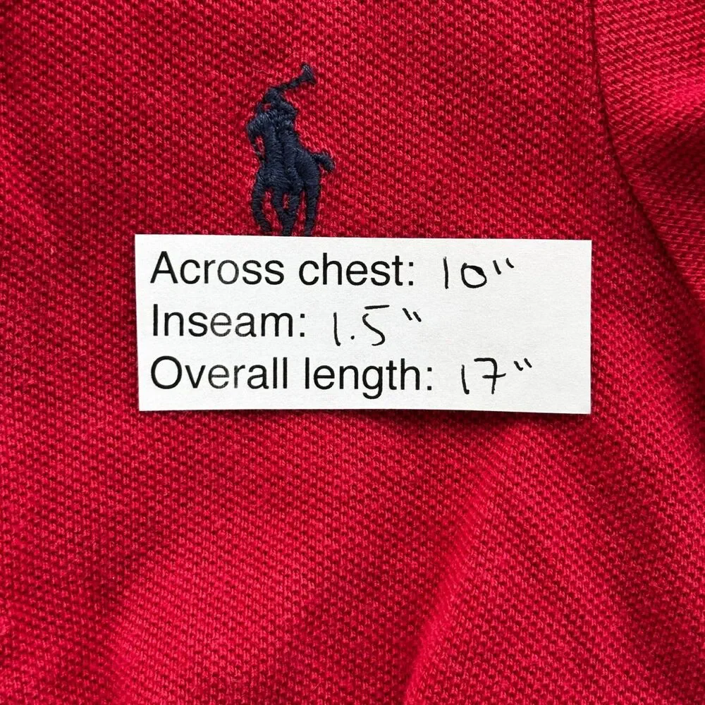 Ralph Lauren 18M Red Polo Romper Pony Logo Cotton Collared Outfit